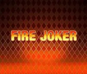 La frase 'Fire Joker' se muestra en letras audaces y ardientes sobre un fondo oscuro con patrón de diamantes, creando una atmósfera cálida e intensa.